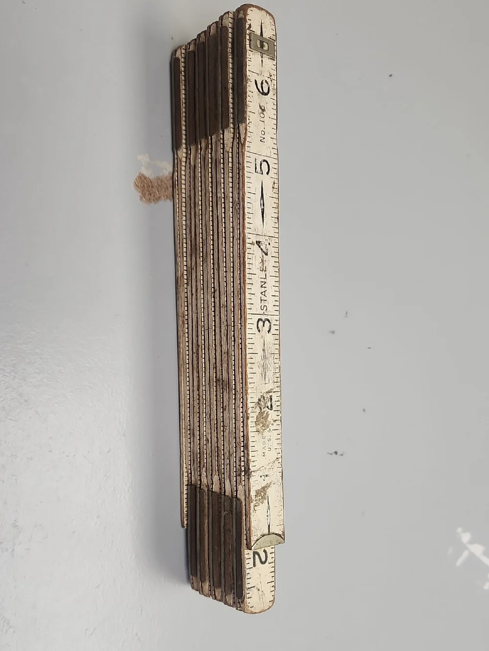 Stanley Folding Wooden Ruler in Cream and Brown - Picture 1 of 12
